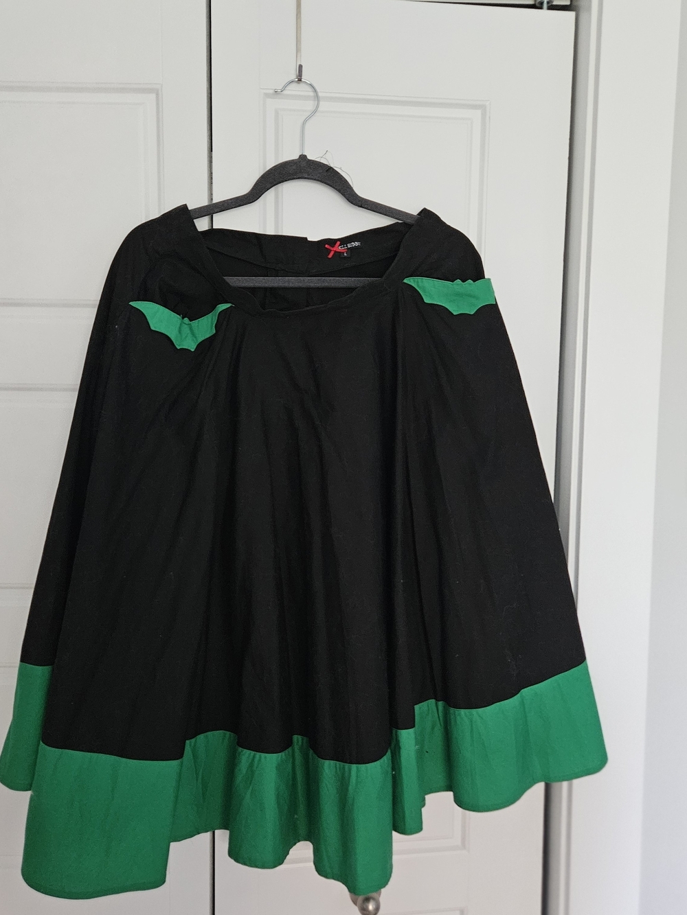 Hellbunny Black and Green Swing Skirt